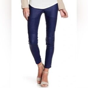 Ooberswank Coated Navy High Rise Moto Leggings | Size: M
